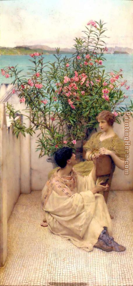 Courtship painting - Sir Lawrence Alma-Tadema Courtship art painting